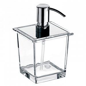 EMCO Liaison Диспенсер для жидкого мыла, подвесной на рейлинг, стекло прозрачное, цвет: хром