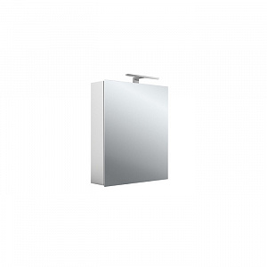 Emco Asis mee Зеркальный шкаф 60х15.3х70см., навесной, 1 дверка, 2 стекл.полки LED-подсветка, розетка, цвет: алюминий