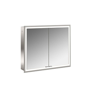 Emco Prime Зеркальный шкаф 80см., с подсветкой LED Facelift встраив. модель, 2-дверки, IP 20 зеркальная задняя стенка