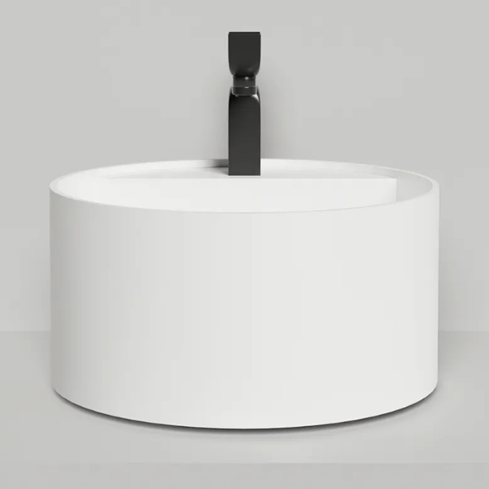 Salini Armonia Round Top 02 Раковина накладная 45х45х25см., с 1 отв. мат-л: S-Stone, цвет: белый  матовый