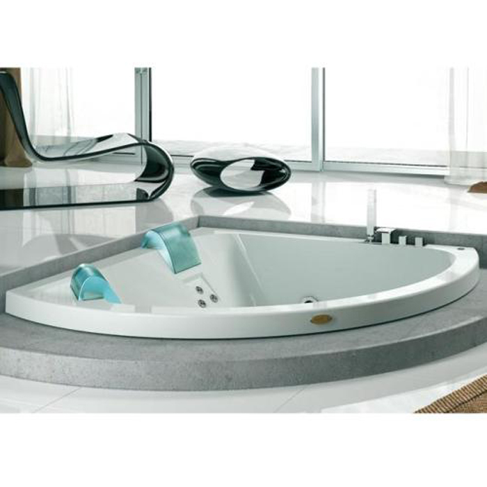 Jacuzzi Aquasoul Corner 155 R+C Ванна, 155x155x57см, гидромассажная, встроенная, без смесителя, цвет:  белый-хром