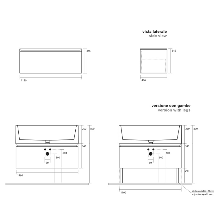 Kerasan Kanaal Тумба подвесная 120х46.5см, с 1 ящиком, цвет: белый матовый