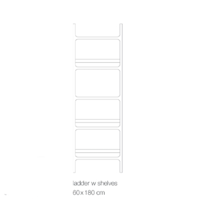 Knief Rails Лестница-вешалка с полками 60х36х180см, цвет: черный матовый