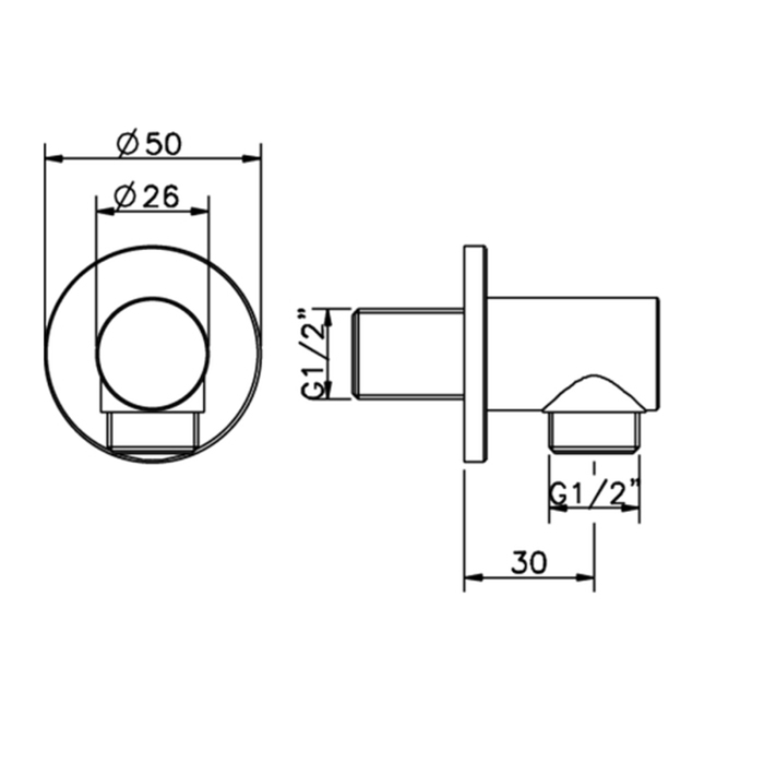 Cisal Less New Выпуск воды, D 5см, цвет: черный матовый