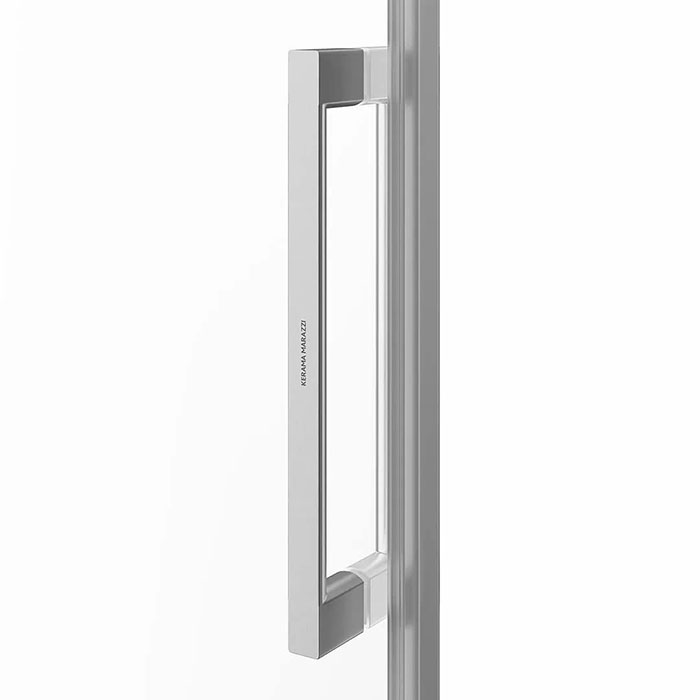 Kerama Marazzi Cristallo Душевая дверь 140х210см, раздвижная с функцией soft close, цвет: брашированный никель