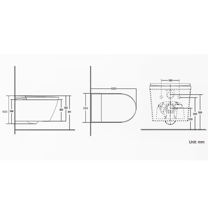 NEMO Унитаз с функцией биде 60x38см., подвесной, электронный, tornado, сиденье микролифт, цвет: белый