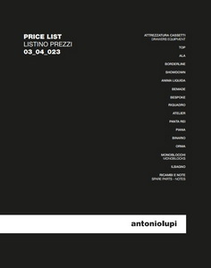Antonio LUPI прайс-лист 04-2023 часть 1 + часть 2