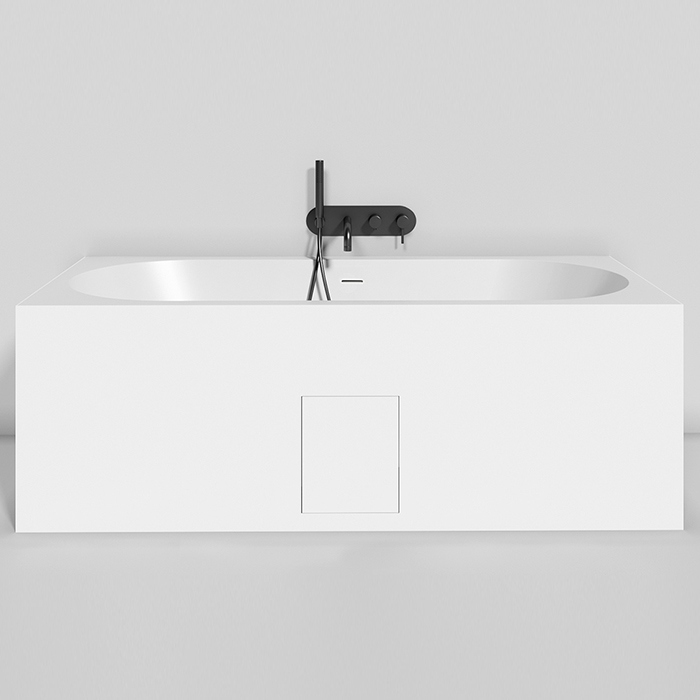 Salini Ornella Axis 180 Kit Встраиваемая ванна 180х80х60см, прямоугольная, материал: S-Sense, донный клапан "Up&Down", слив-перелив, цвет: белый глянцевый