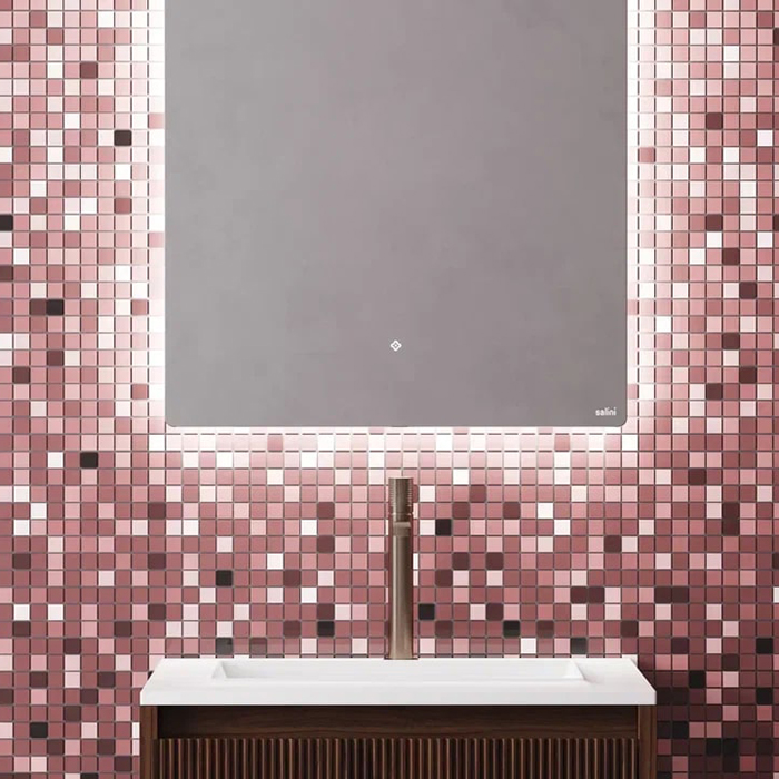 Salini Зеркало для ванны OMBRA 60х90х2.5см., с LED подсветкой, влагостойкое AGC Сrystalvision, сенс. выкл., крепления, обогрев, антизапот.