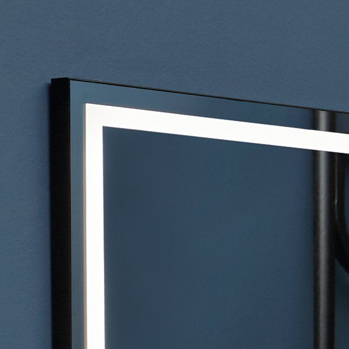 Antonio Lupi Fila Зеркало 162х90cм., с блестящей кромкой, толщиной 4 мм, с белой светодиодной подсветкой, на раме черного цвета