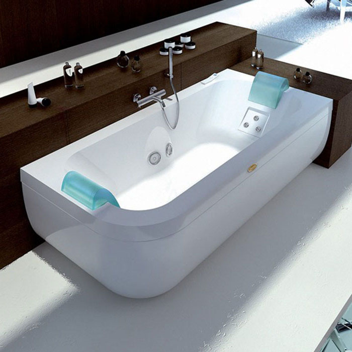 Jacuzzi Aquasoul Double R+C Ванна, пристенная, 190x90x57см, гидромассажная, Sx, смеситель, с панелями, цвет: белый-хром