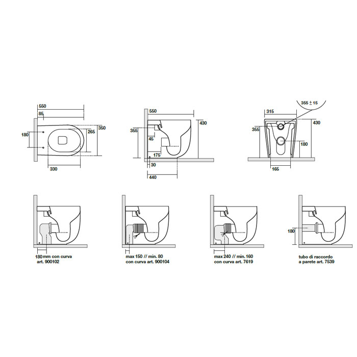 Kerasan Nolita Унитаз безободковый пристенный 55х35 см, с креплениями WB5N, цвет: Коричневый орех