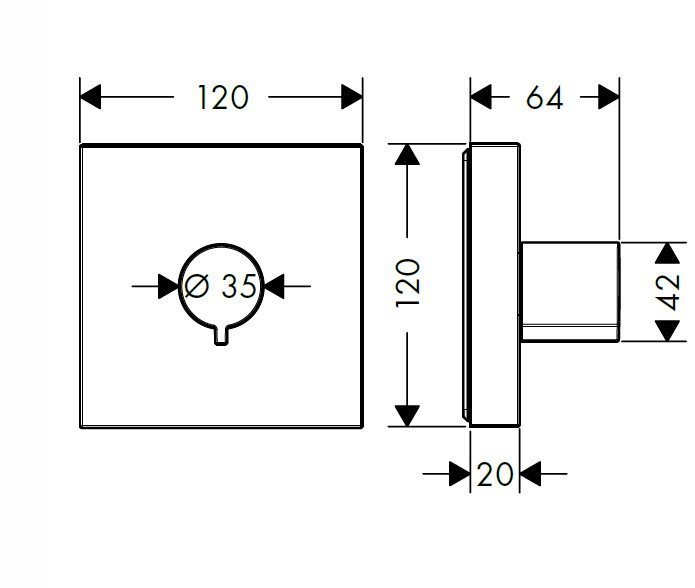 Axor ShowerCollection Запорный вентиль, внешняя часть, ½’/¾, цвет: хром