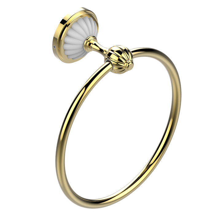 THG Mandarine clear crystal Полотенцедержатель-кольцо 18см., подвесной, цвет: полированное золото