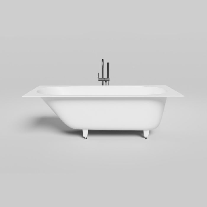Salini Lofo Kit Ванна 179х79.1х61см., встраиваемая, Solid Surface, с донным клапаном, сифоном, ножками, слив-переливом, цвет: белый матовый