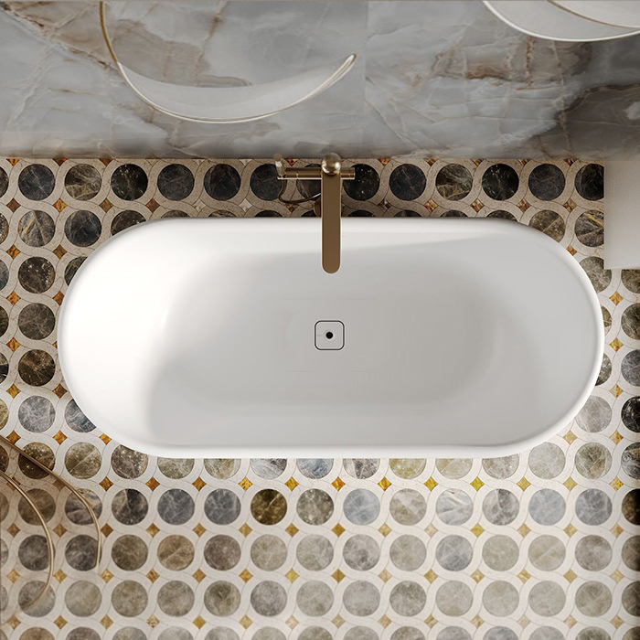Salini Perla Plus Ванна отдельностоящая 170x80см, материал S-Stone, цвет: белый матовый