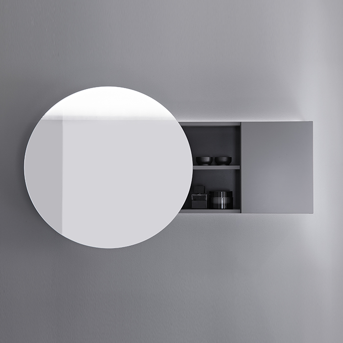 Burgbad Coco Зеркальный шкаф с подсветкой 120x70x17 см, цвет: серый