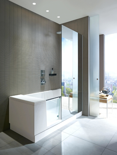 DURAVIT Shower + Bath Bathtub Ванна 170х75хh210.5см, прямоугольная с входной дверью и душевой шторкой, DX - правосторонняя, цвет: белый