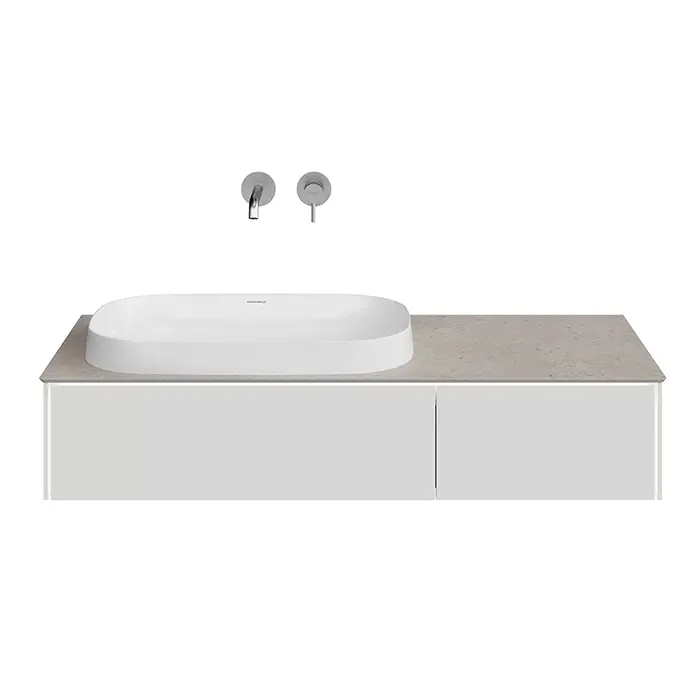 Kerama Marazzi Magica Тумба подвесная, 115.4х48.5х22см., 2 ящика, цвет: утренний серый матовый