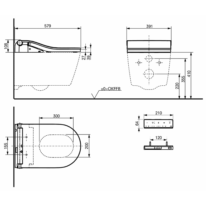 TOTO Washlet RW Сиденье 579x391x108мм, с дистанционным управлением, для унитаза CW542/CW563, цвет: белый/отделка серебро