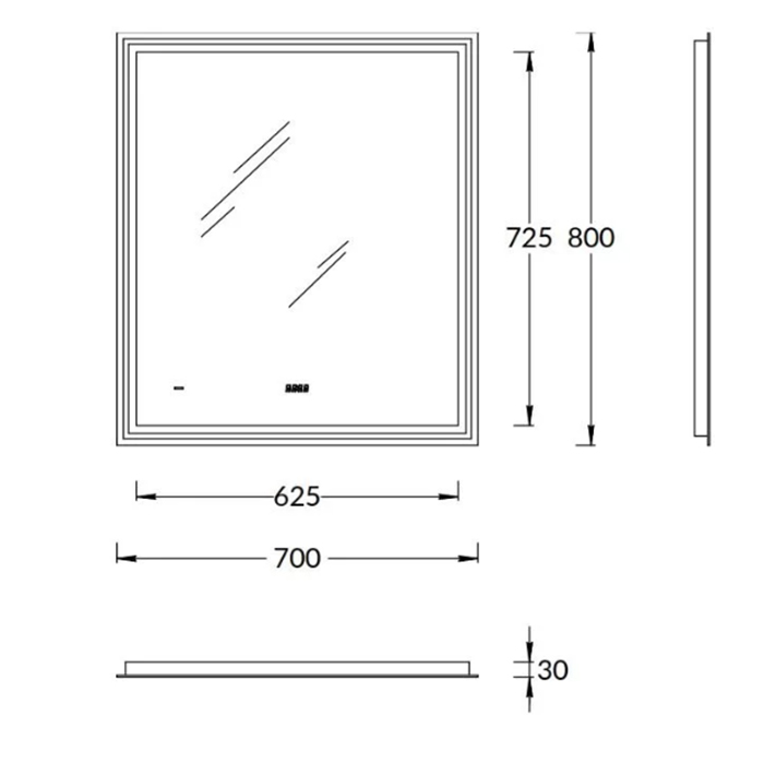 Kerama Marazzi Tecno Зеркало 70х80см., c LED подсветкой, с функцией антизапотевание