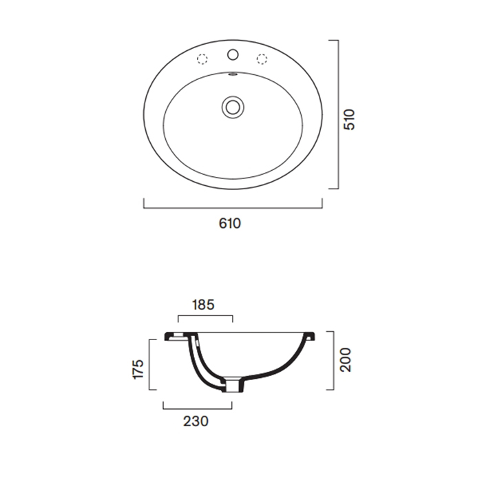 Catalano Italy Раковина 61x51см встраиваемая, с 1 отв., цвет: белый глянцевый