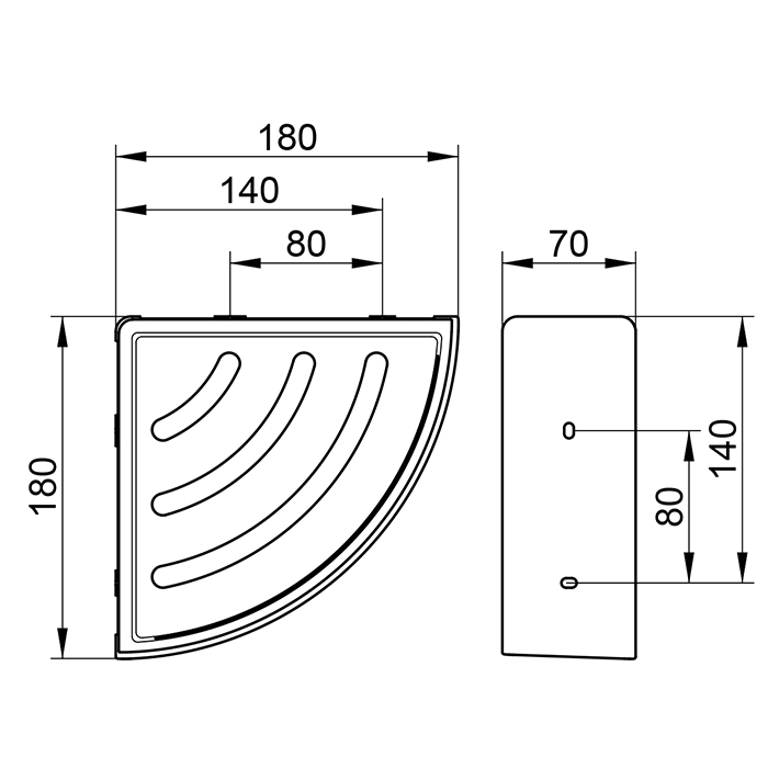 Keuco Elegance Полочка для душа, подвесная, угловая, цвет: anthracite хром