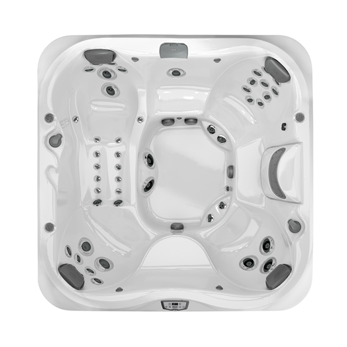 Jacuzzi J375 Минибассейн 231х231х97см, уф+озон, теплоизоляция, подсветка, Bluewave, 3кВТ, цвет Platinum, внешняя панель Smoked Ebony