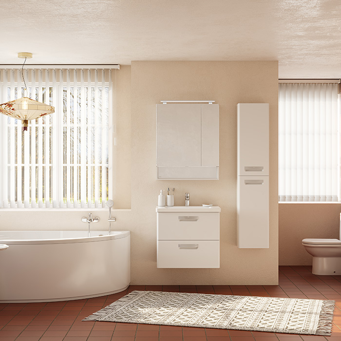Roca The Gap Original Тумба подвесная 70x41x60см, с 2 ящиками, цвет: белый
