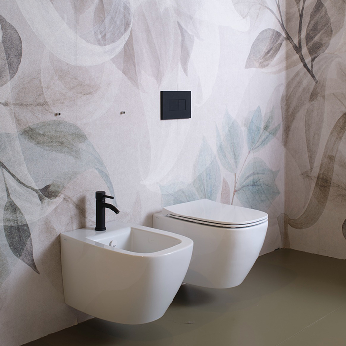 Simas Juniper Унитаз напольный 53x37см, слив TORNADO (green vertigo), цвет: белый