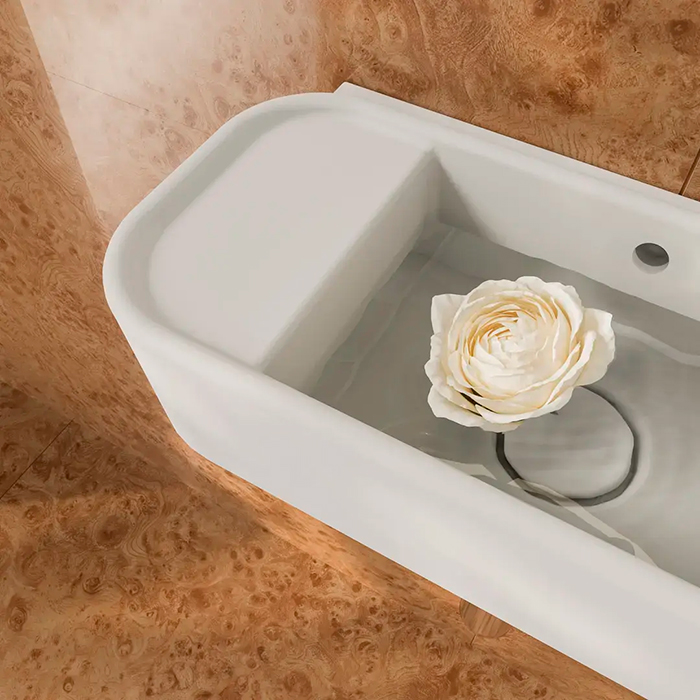 Kerama Marazzi Elegance Раковина подвесная 51x23см, с 1 отв., правосторонняя, цвет: белый глянцевый