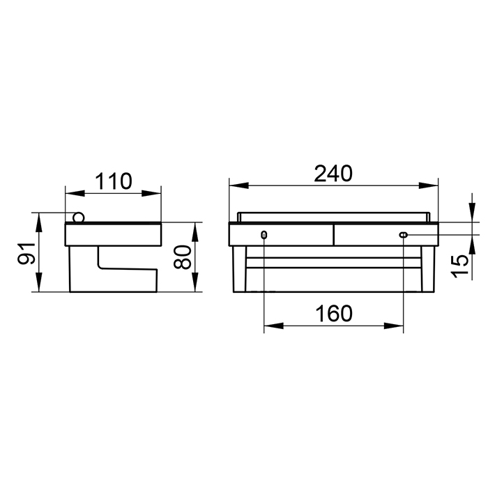 Keuco Collection Moll Полочка для душа, подвесная, со стеклоочистителем, цвет: хром