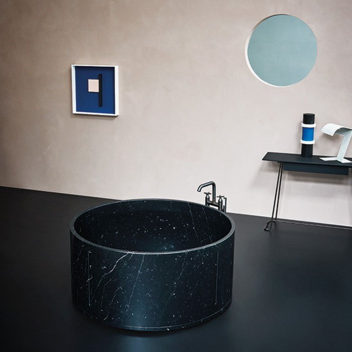 Agape In-Out Ванна отдельностоящая 195х129х57.5 см, мрамор Marquina, цвет: черный