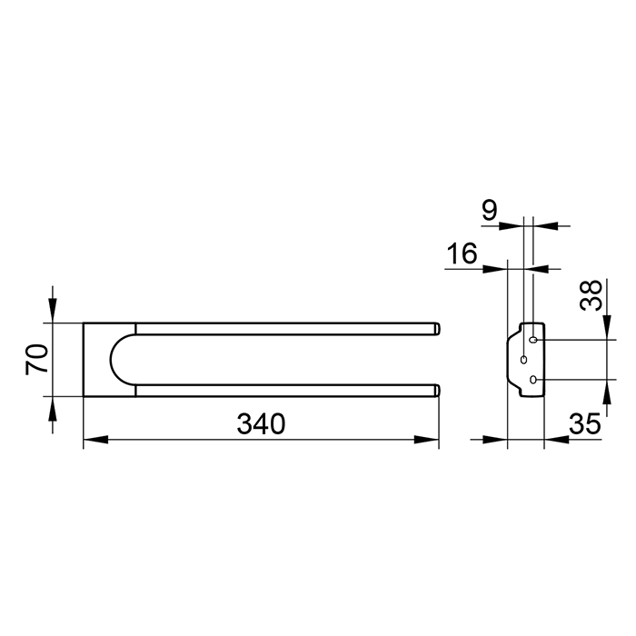 Keuco Collection Moll Полотенцедержатель, подвесной, двойной, цвет: хром