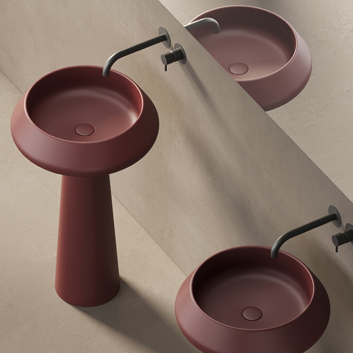 Dea Design Pedestal Basin Раковина 54.5х90см., напольная, без отв., цвет: red wine