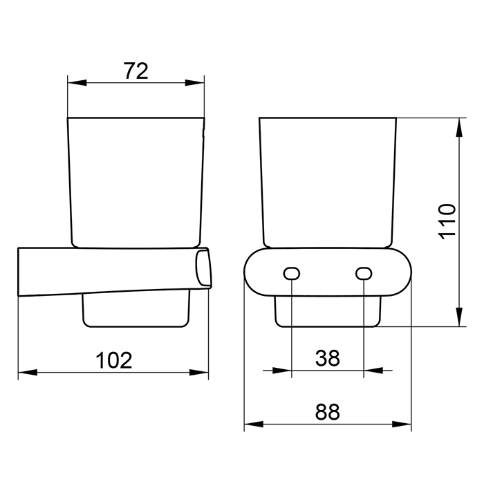 Keuco Elegance Стакан хрусталь, подвесной, цвет: хром