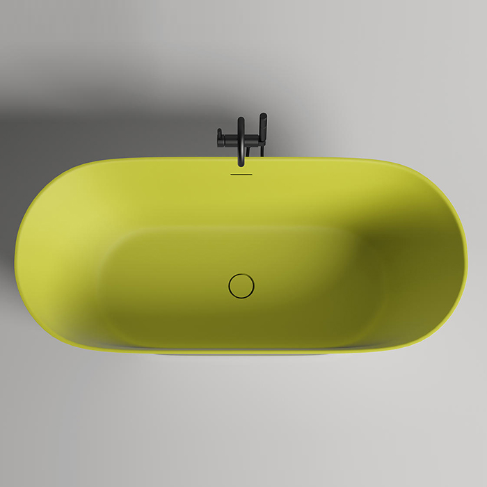 Salini Mona Ванна отдельностоящая 180×80×59.5см, донный клапан "Up&Down", сифон, слив-перелив, материал: S-Stone, цвет: Sulfur yellow