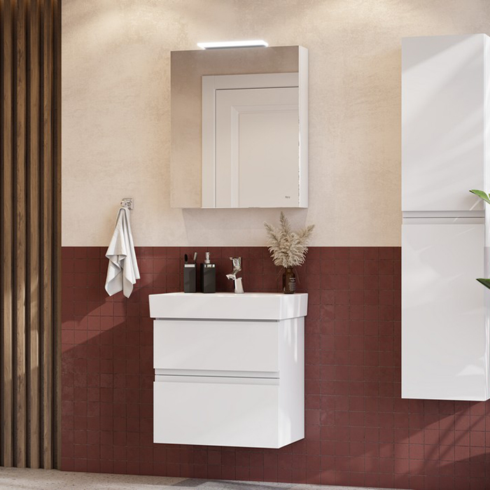 Roca Oleta Тумба подвесная 60х37х54см, с 2 ящиками, цвет: белый матовый 