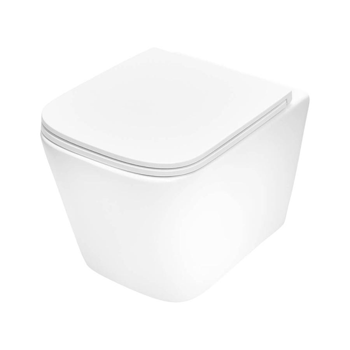 TECEspring S Комплект: Унитаз подвесной Regular, безободковый, смыв Torando flush, сиденье Slim с микролифтом и быстрым снятием, цвет: белый