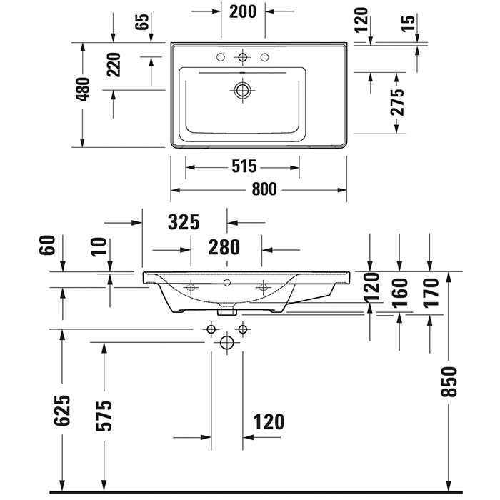 Duravit D-Neo Раковина накладная 80х48см, с переливом, с 1 отв., WonderGliss, цвет: белый