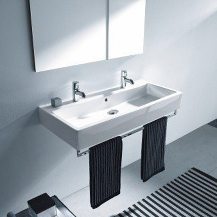 Duravit Vero Раковина подвесная, 100х47см., с 2 отв., c переливом, цвет: белый