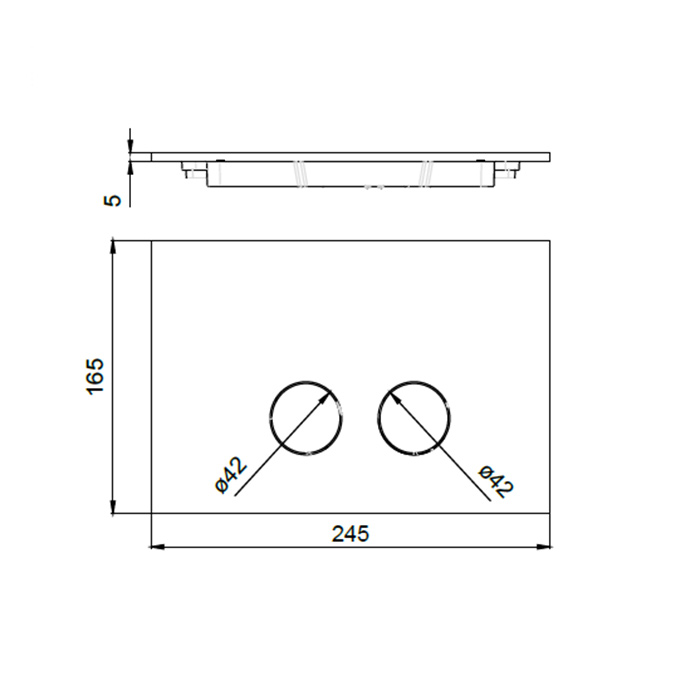 Almar Клавиша двойного смыва для бачков Geberit/TECE, цвет: нержавеющая сталь брашированная
