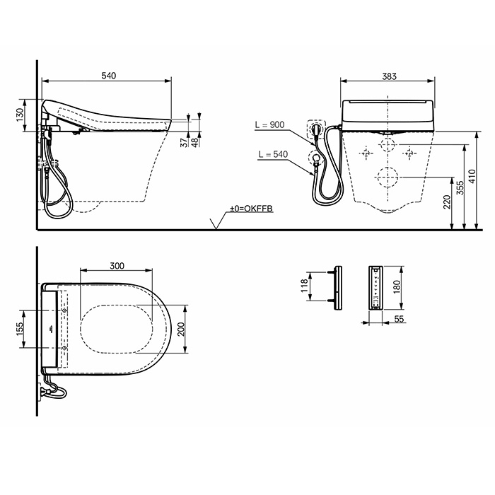 TOTO GP Унитаз подвесной 38x54cм, безободковый, tornado, CeFiONtect, cиденье Washlet, цвет: белый