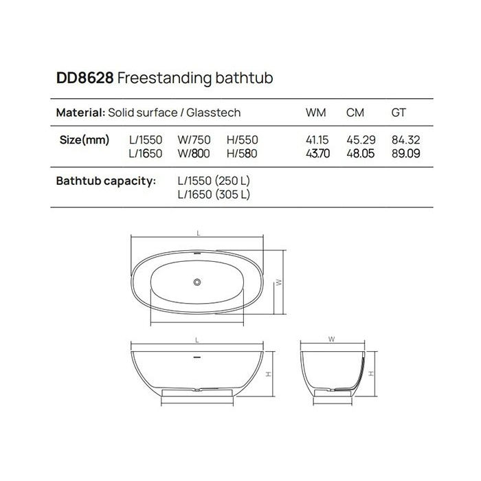 Dea Design Nature Ванна 165х80х58см., отдельностоящая, цвет: brown copper