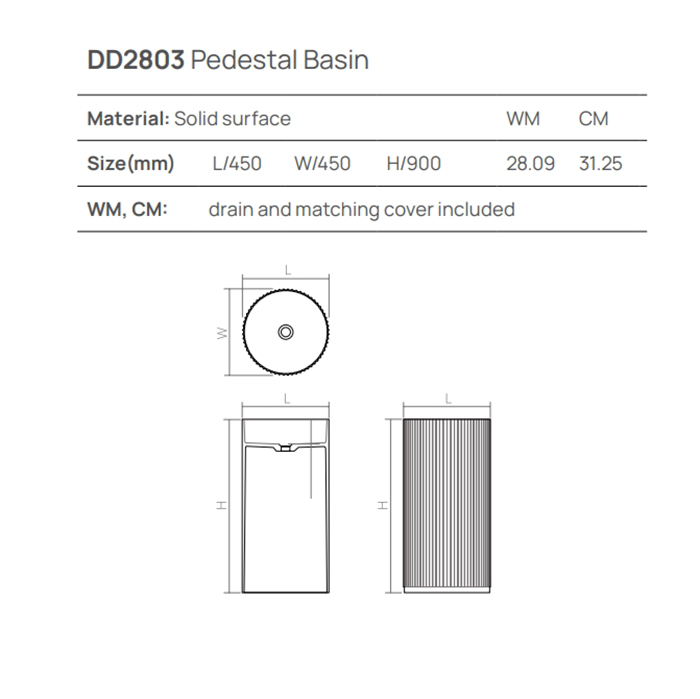 Dea Design Pedestal Basin Раковина напольная d450хh90см, цвет: dark camel