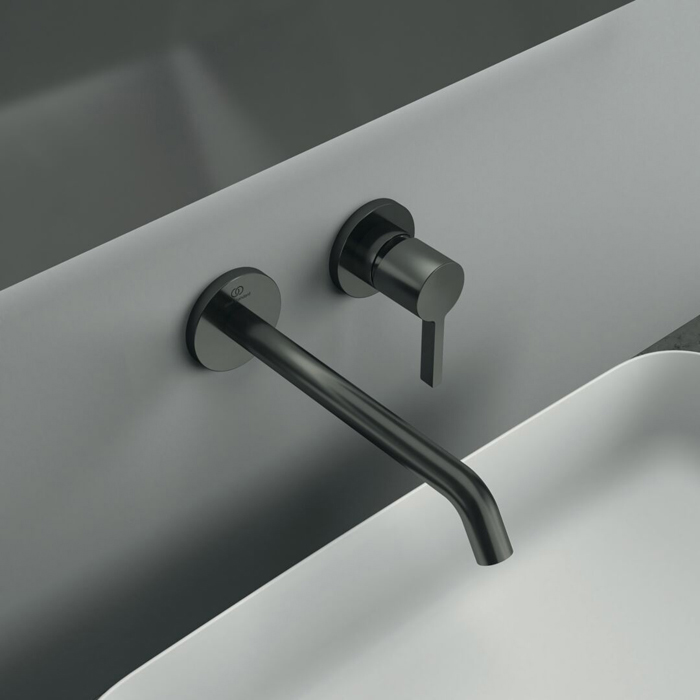 Ideal Standard Joy Смеситель для раковины, встраиваемый, излив: 22.5см., для монтажа с комплектом №1 A1313NU, цвет: PVD Magnetic Grey