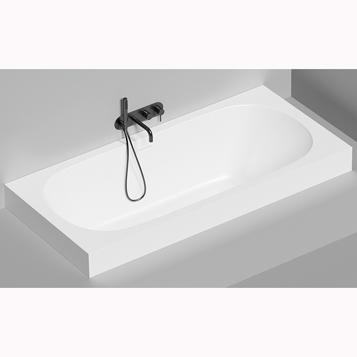 Salini Ornella Axis 190 Kit Встраиваемая ванна 190х90х60см, прямоугольная, материал: S-Sense, донный клапан "Up&Down", слив-перелив, цвет: белый матовый