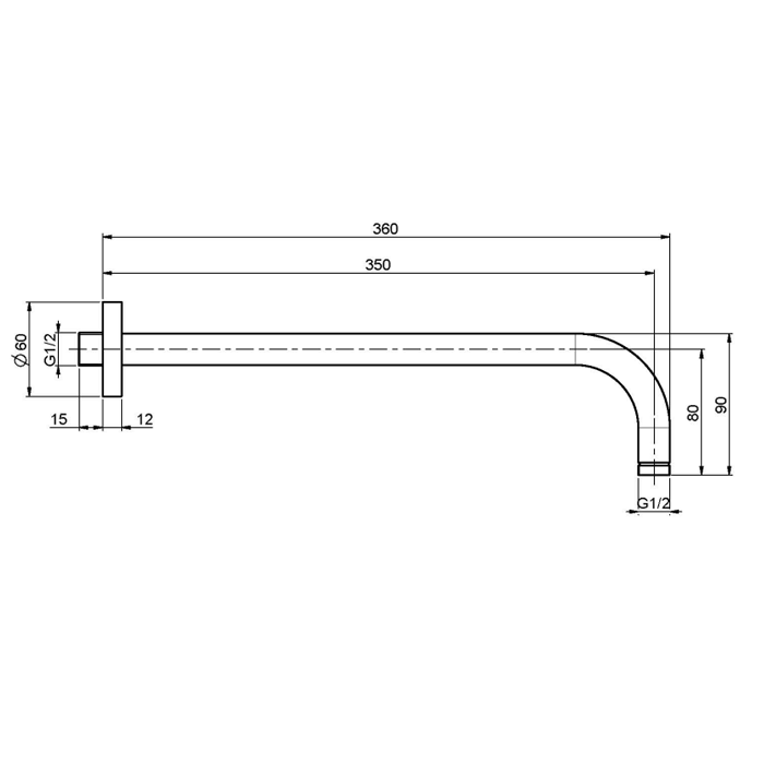 Carlo Frattini Wellness Держатель для душа настенный 350мм. F2138CR, цвет: хром