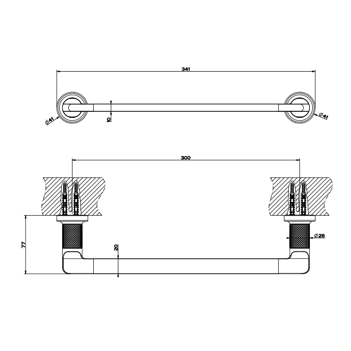 Gessi Inciso Полотенцедержатель, 30 см. Цвет: медь