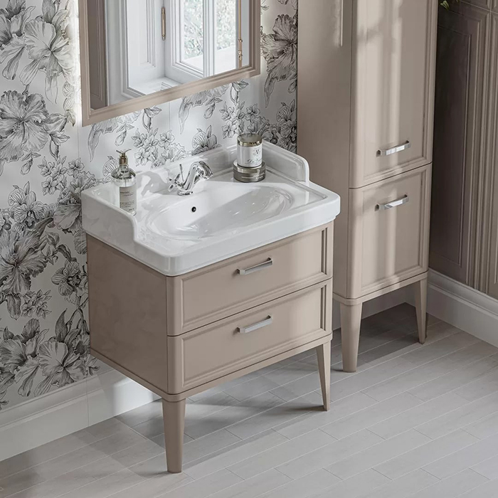 Kerama Marazzi Pompei Раковина 80х50х26.5см., подвесная, мебельная, 1 отв., с переливом, цвет: белый глянцевый